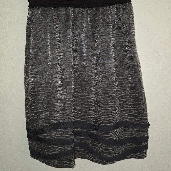 Max and Cleo Black Silver Fit Flare Cocktail Party Dress Size 12 - Picture 4 of 12